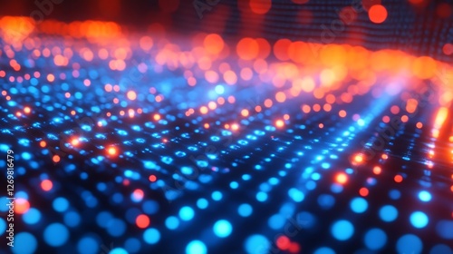 Wallpaper Mural Glowing Data Stream, Abstract Digital Landscape with Luminescent Nodes Torontodigital.ca