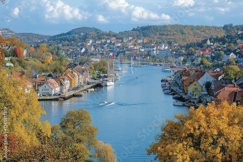 A scenic view of Levanger, ...