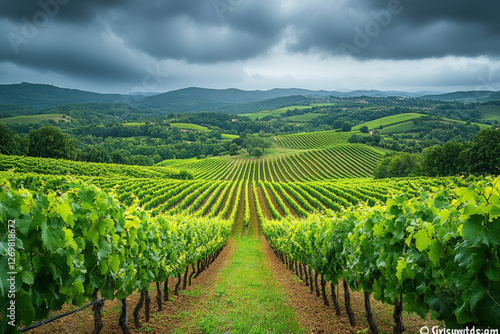 A vineyard in Gigondas, Fra...