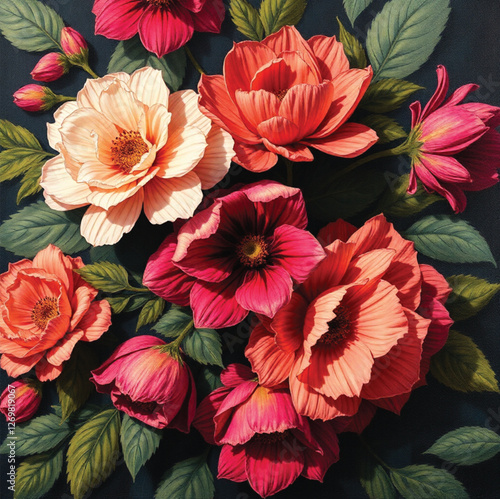 Wallpaper Mural Vibrant Bloom: A Symphony of Roses Torontodigital.ca