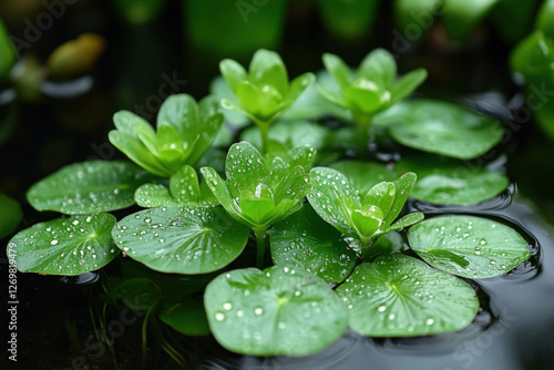 Floating Salvinia natans pl...