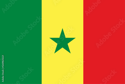 Senegal flag original color and proportions