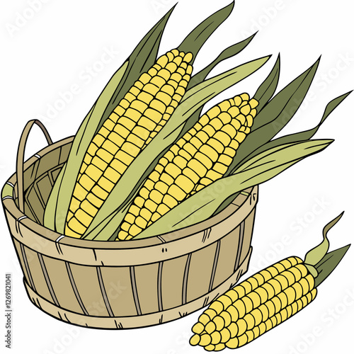 corn cobs isolated on white