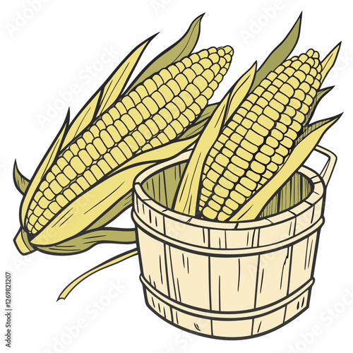 corn cobs isolated on white