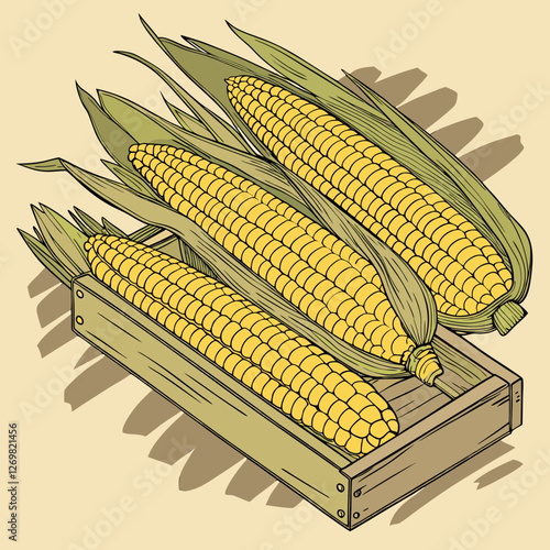 corn cobs isolated on white