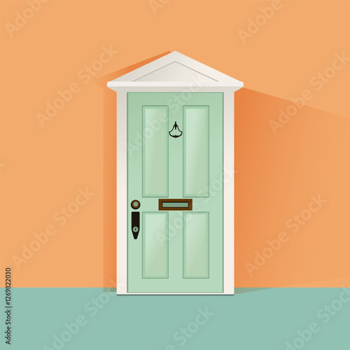 Mint door in English style