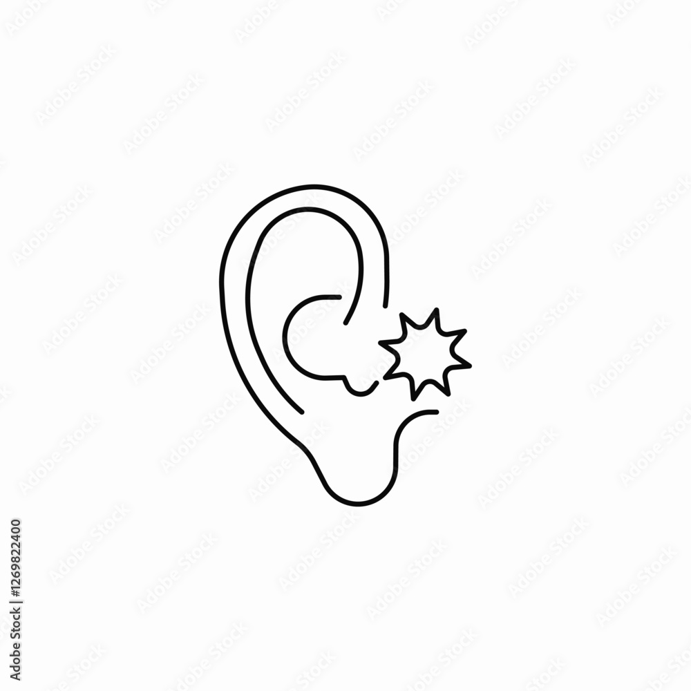 earache irritation icon sign vector earache irritation icon sign vector