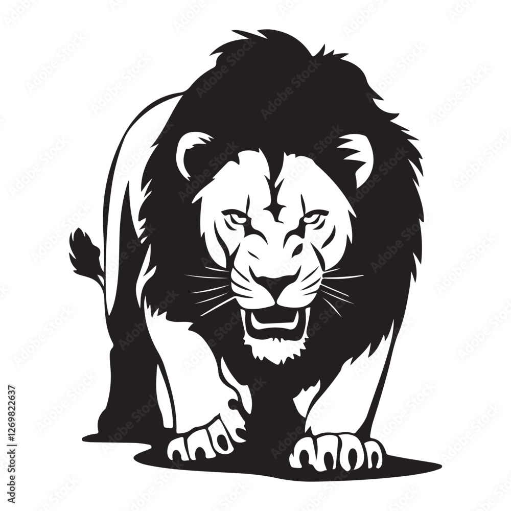 Obraz premium Majestic Jungle King – Fierce and Dominant Lion Design