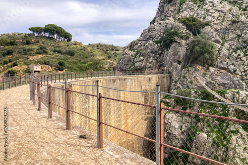 Hiking to Montejaque dam (Presa de Montejaque) and Hundidero cave (Cueva del Hundidero) in the province of Malaga, Andalusia, Spain photo