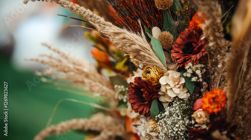 Palma Wielkanocna. A bouquet of green spruce branches, which is decorated with colorful straw.
