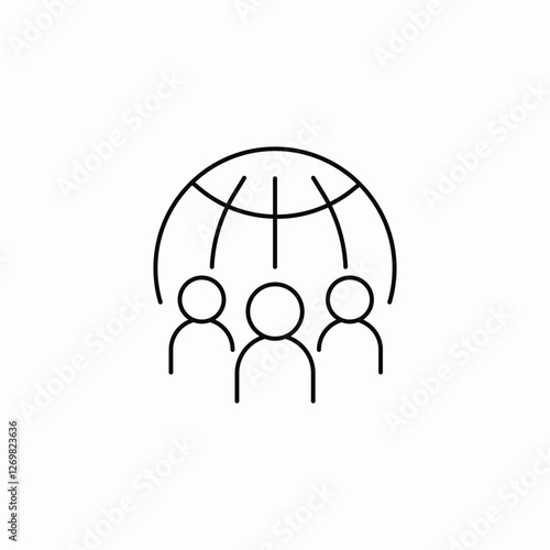 global team icon sign vector