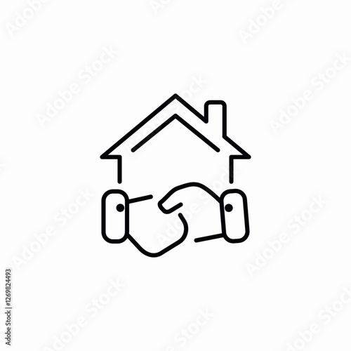 housing agreement icon sign vector