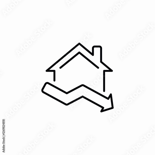 housing statistics lower icon sign vector