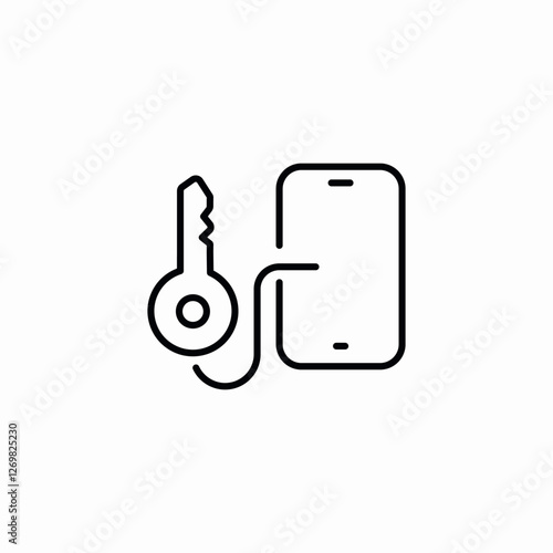 phone key icon sign vector