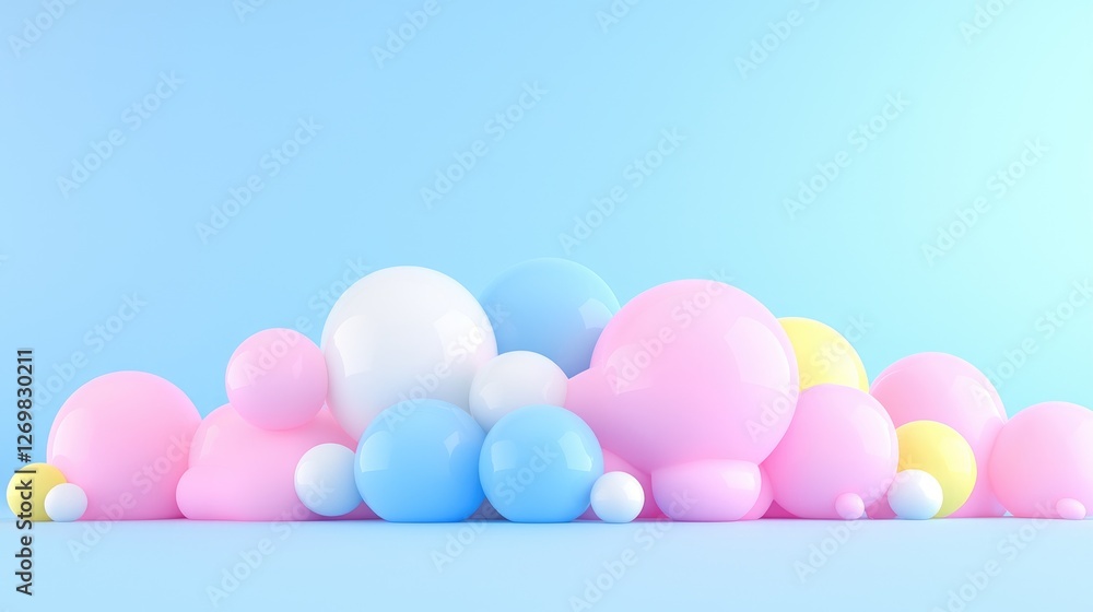 custom made wallpaper toronto digitalPastel Balls, Abstract Design, Studio Background, Minimalist Aesthetic