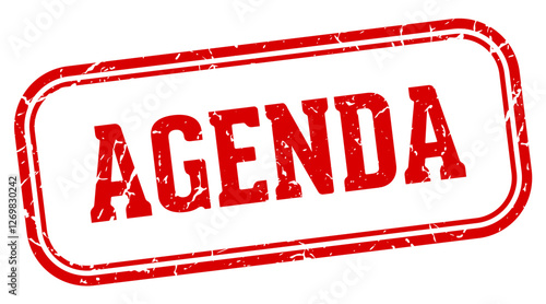 agenda stamp. agenda rectangular stamp on white background