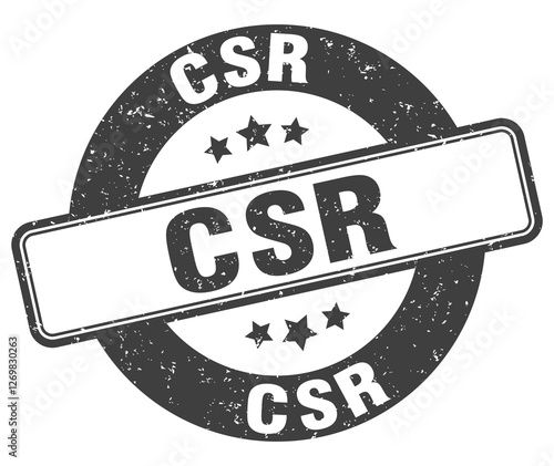 csr stamp. csr label. round grunge sign