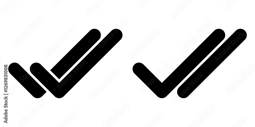 Check mark message chat icon set Check mark message chat icon set