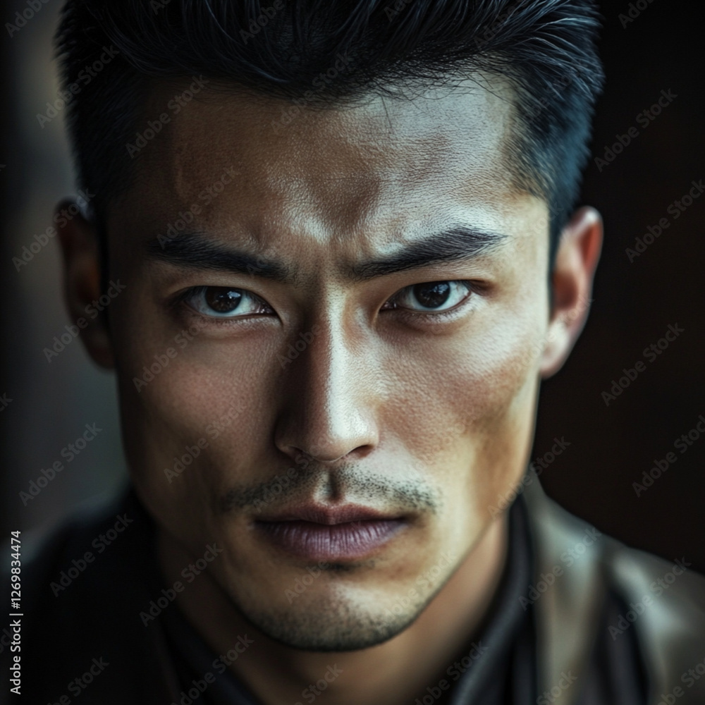 Obraz premium A man in his twenties, with Asian feature. epic fantasy theme
