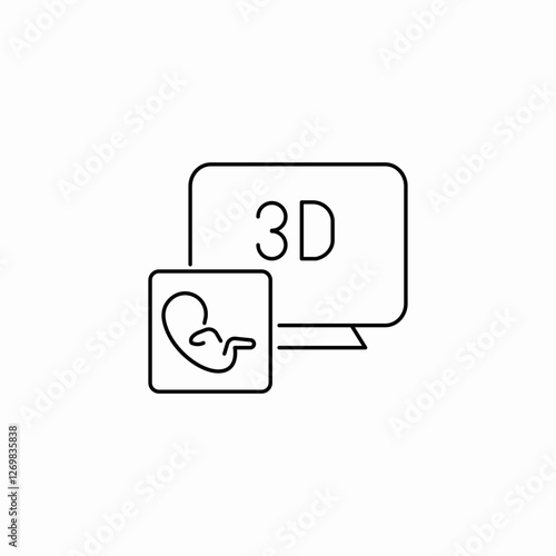 3d pregnancy screening icon sign vector