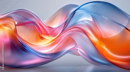 Colorful Waves of Light Flowing in Abstract Design Style