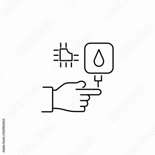 digital blood sugar pocket test icon sign vector
