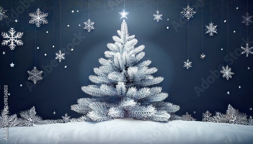 christmas tree with snowflakes illustration