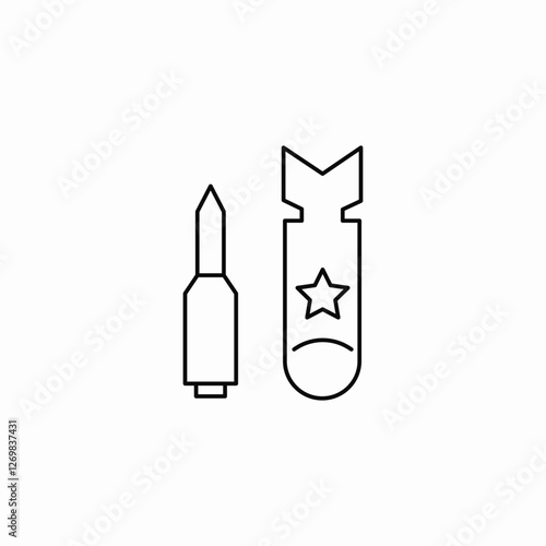 missile rocket icon sign vector