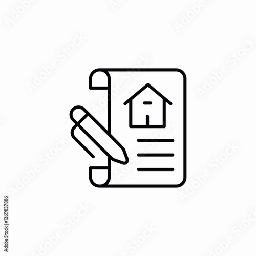 property paperwork icon sign vector