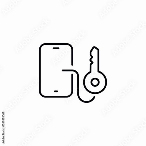 smartphone key icon sign vector