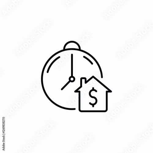 timer home finances icon sign vector