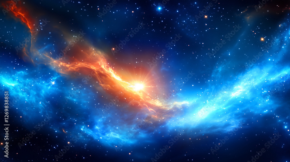 Fototapeta premium Stunning cosmic display of colorful nebulae and star formations in deep space