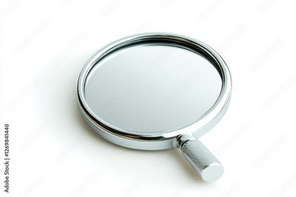 A polished magnifying glass resting on a white surface, ready for exploration and discovery isolated on transparent background A polished magnifying glass resting on a white surface, ready for exploration and discovery isolated on transparent background