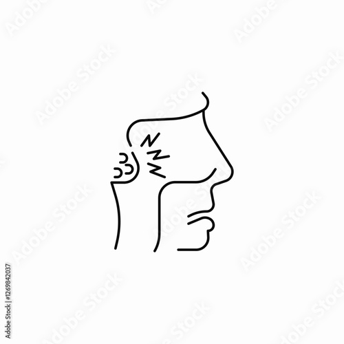 adenoiditis inflammation icon sign vector