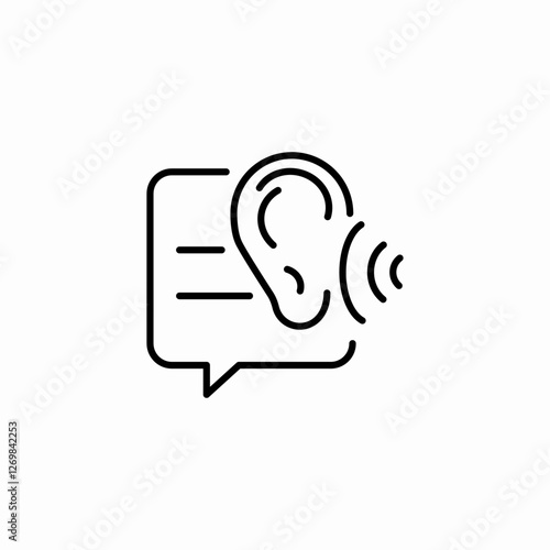 audio hear text icon sign vector