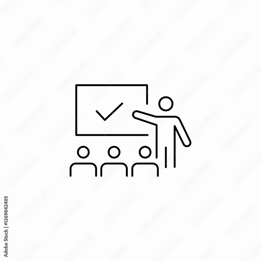 board meeting presentation icon sign vector board meeting presentation icon sign vector