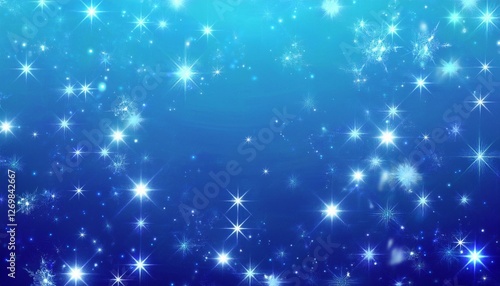 shining stars on blue gradient abstract winter glitter background loop