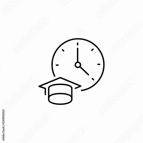 college time icon sign vector