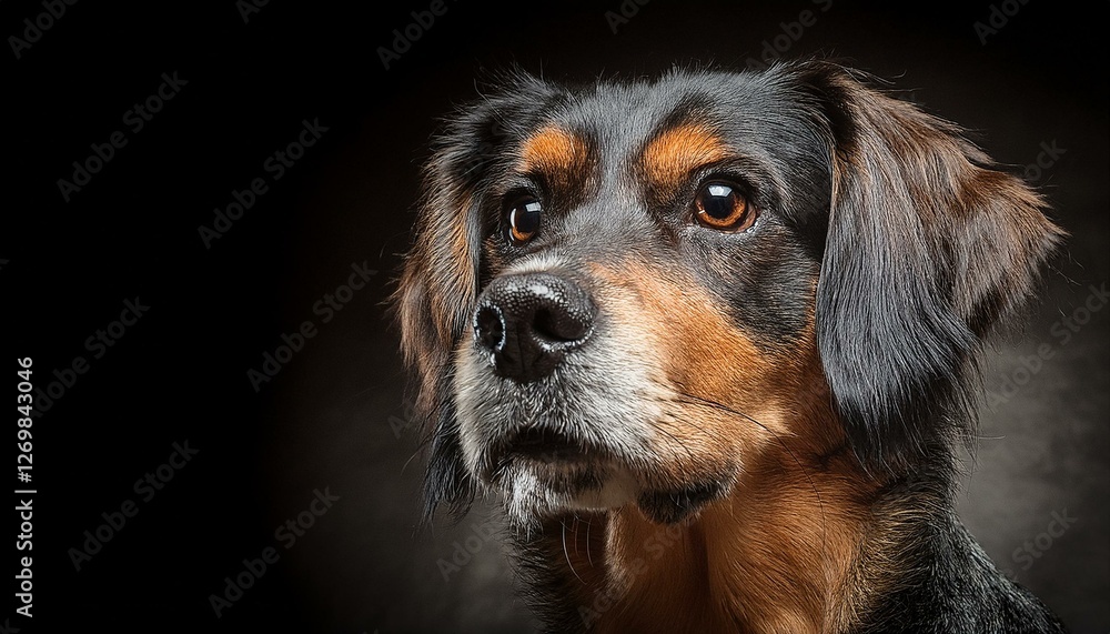 portrait of dog on a dark background mixed media portrait of dog on a dark background mixed media