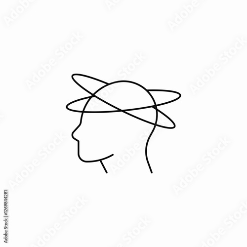 head dizziness icon sign vector