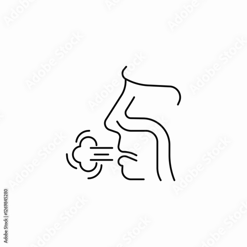 mouth exhaling icon sign vector