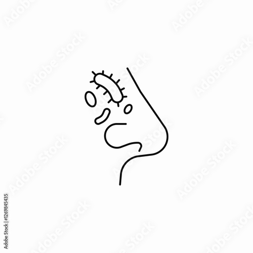 nasal microorganisms icon sign vector