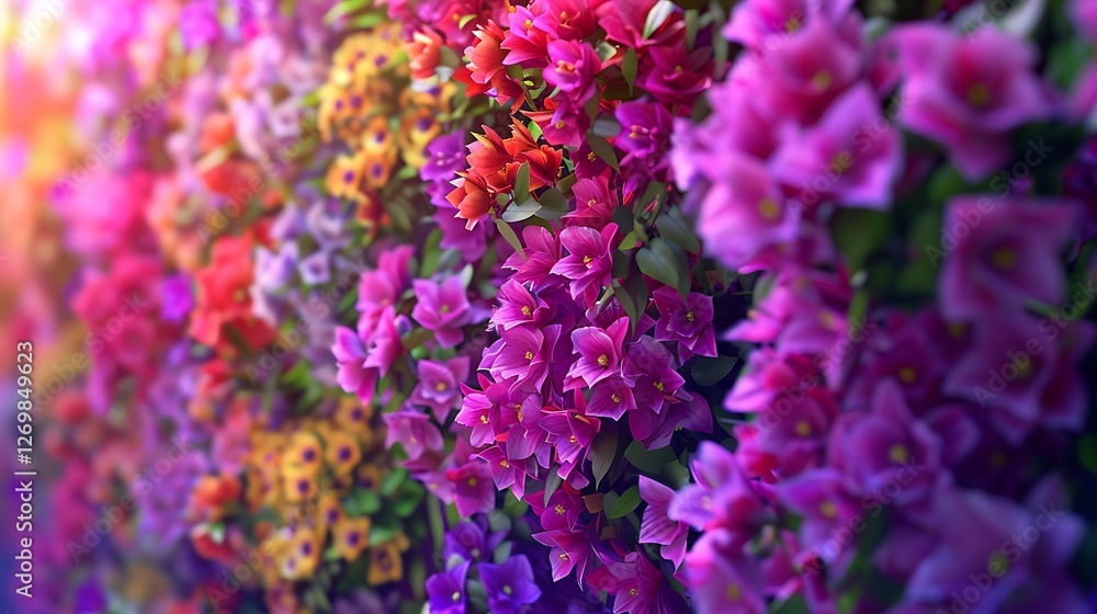 A strikingly colorful wall of flowers in full bloom, captured with vivid detail in HD. A strikingly colorful wall of flowers in full bloom, captured with vivid detail in HD.