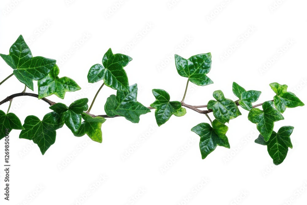Lush green ivy vines gracefully stretch across a bright white background in a serene indoor setting isolated on transparent background Lush green ivy vines gracefully stretch across a bright white background in a serene indoor setting isolated on transparent background