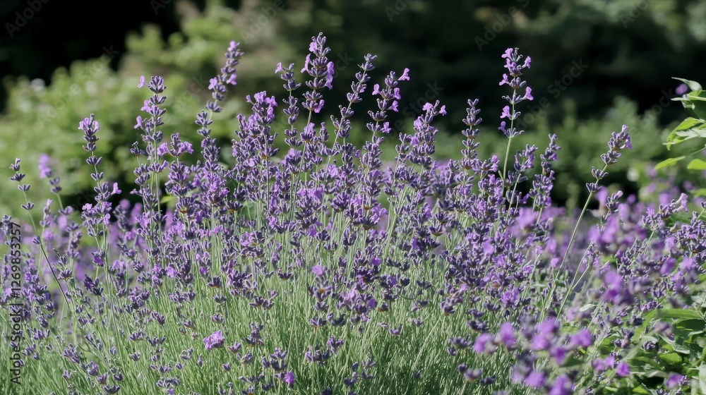 Obraz premium Stunning Lavender Field in Full Bloom - A Vibrant Garden Scene