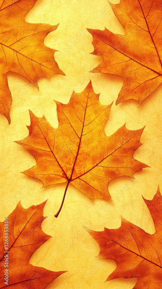 Autumn leaves on a textured background. Possible use Stock photo Autumn leaves on a textured background. Possible use Stock photo