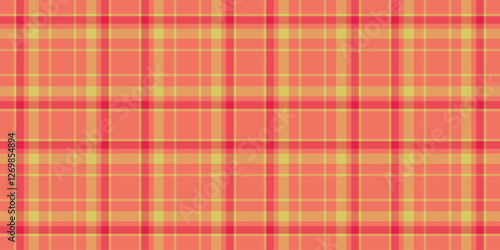 Vibrant coral and gold plaid pattern. Perfect for textile design, website backgrounds, or crafting projects.