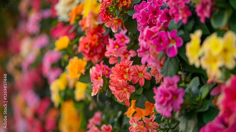 A vibrant and lively flower wall, with a mix of bright, colorful flowers, captured in HD clarity. A vibrant and lively flower wall, with a mix of bright, colorful flowers, captured in HD clarity.