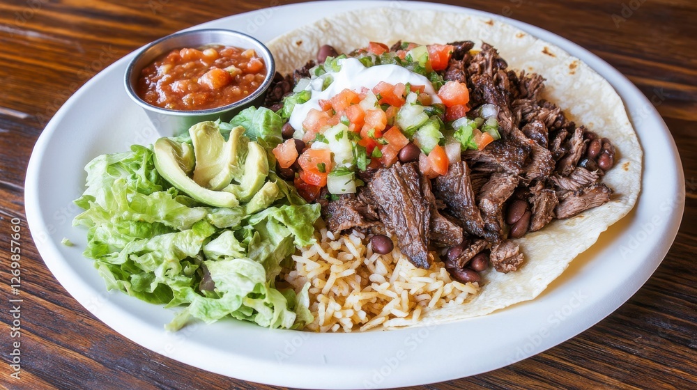 Scrumptious Mexican Bowl with Tender Beef Tacos, a Culinary Delight Scrumptious Mexican Bowl with Tender Beef Tacos, a Culinary Delight