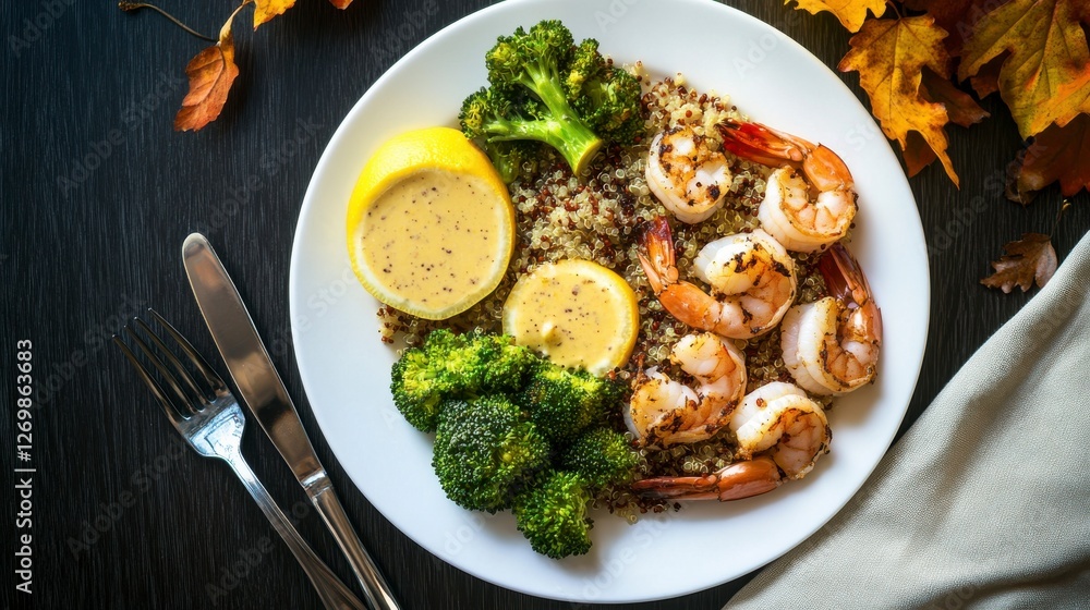 Scrumptious Grilled Shrimp with Quinoa and Broccoli, A Flavorful Autumnal Feast Scrumptious Grilled Shrimp with Quinoa and Broccoli, A Flavorful Autumnal Feast